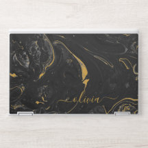 Elegant monogram marble stone Laptop skin