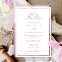 Elegant Monogram Mauve Pink Watercolor Wedding
