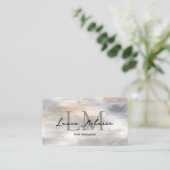 Elegant Monogram Metallic QR Code  Visitenkarte (Stehend Vorderseite)