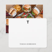 Elegant Monogram | Minimal Modern Photo Design Mitteilungskarte (Vorne/Hinten)