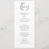 Elegant Monogram Minimalist modern Menu  Menükarte (Vorderseite)