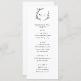 Elegant Monogram Minimalist modern Menu Menükarte