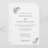 Elegant Monogram Minimalist Wedding Einladung (Vorne/Hinten)