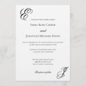 Elegant Monogram Minimalist Wedding Einladung (Vorderseite)