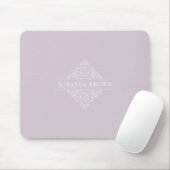 Elegant Monogram Minimalistisch Dusty Lila Classy Mousepad (Mit Mouse)