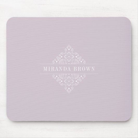 Elegant Monogram Minimalistisch Dusty Lila Classy Mousepad (Vorne)