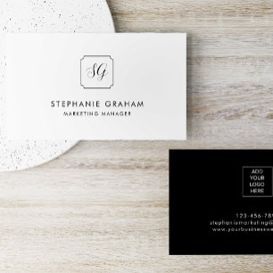 Elegant Monogram Minimalistisch Simple Visitenkarte