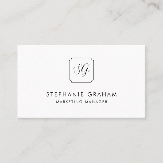 Elegant Monogram Minimalistisch Simple Visitenkarte (Vorderseite)
