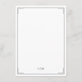 Elegant Monogram Modern Minimalist Details Card Begleitkarte (Rückseite)