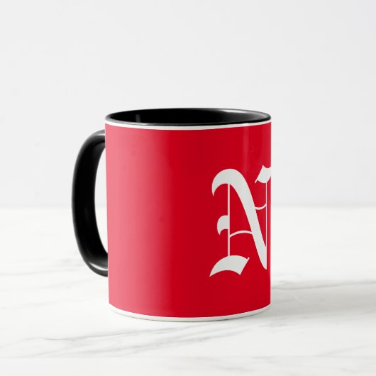 Elegant Monogram N Tasse (Vorderseite Links)