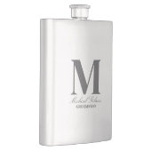 Elegant Monogram & Name Groomsmen Gift Flask Flachmann (Rechts)