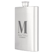 Elegant Monogram & Name Groomsmen Gift Flask Flachmann (Links)