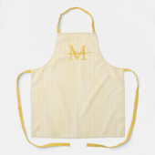 Elegant Monogram Name Yellow Stripe Schürze (Vorderseite)