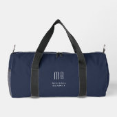 Elegant Monogram Navy Blue Duffle Bag (Rückseite)