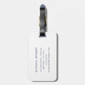 Elegant Monogram Navy Blue Gepäckanhänger (Rückseite vertikal)