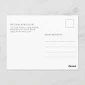 Elegant Monogram Navy Wedding Einladung Postkarte (Rückseite)