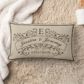 Elegant Monogram Newly Weds Lumbar Pillow Lendenkissen (Decke)