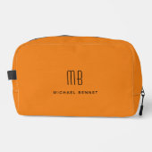 Elegant Monogram Orange Waschbeutel (Vorderseite)