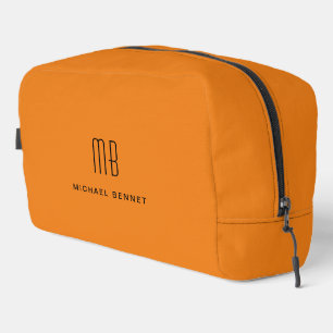 Elegant Monogram Orange Waschbeutel