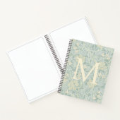 Elegant Monogram Pastel Green Jasmine Floral Notizblock (Innenseite)