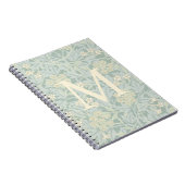 Elegant Monogram Pastel Green Jasmine Floral Notizblock (Rechte Seite)