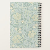 Elegant Monogram Pastel Green Jasmine Floral Notizblock (Rückseite)