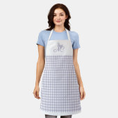 Elegant Monogram Pastel Lavender Gingham Karo Schürze (Getragen)
