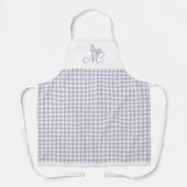 Elegant Monogram Pastel Lavender Gingham Karo Schürze (Vorderseite)