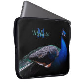Elegant Monogram Peacock Black Laptopschutzhülle (Vorne Rechts)