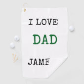 Elegant Monogram Personalized with name Father's  Golfhandtuch (Insitu)