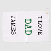 Elegant Monogram Personalized with name Father's  Golfhandtuch (Horizontal)