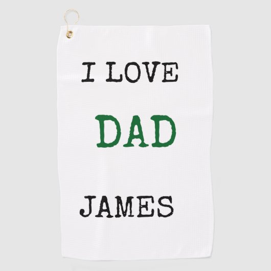 Elegant Monogram Personalized with name Father's  Golfhandtuch (Vorderseite)