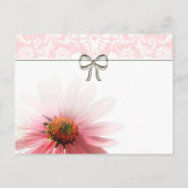 Elegant Monogram Pink Daisy Wedding Einladung (Rückseite)