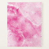 Elegant Monogram Pink Marble Girly Glam 2025 Planer (Rückseite)