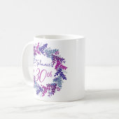 Elegant Monogram Pink und Lila 30. Geburtstag Kaffeetasse (Vorderseite Links)