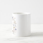 Elegant Monogram Pretty Beige Blue Flowers Floral Kaffeetasse (Mittel)