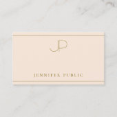 Elegant Monogram Professional Luxury Silk Paper Visitenkarte (Vorderseite)