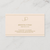 Elegant Monogram Professional Luxury Silk Paper Visitenkarte (Rückseite)