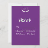 Elegant Monogram Purple Jewel Tone RSVP Card Einladung (Vorderseite)