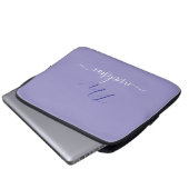 Elegant Monogram Purple Script Office School Laptopschutzhülle (Vorne Knopf)