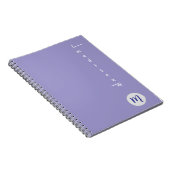 Elegant Monogram Purple Script Office School Notizblock (Rechte Seite)