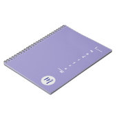 Elegant Monogram Purple Script Office School Notizblock (Linke Seite)