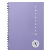 Elegant Monogram Purple Script Office School Notizblock (Vorderseite)
