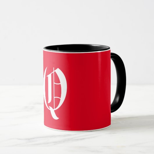 Elegant Monogram Q Tasse (VorderseiteRechts)