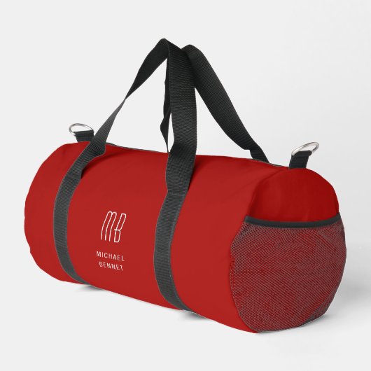Elegant Monogram Red Duffle Bag (Rechte Ecke)