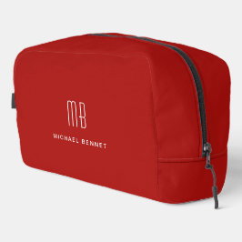 Elegant Monogram Red Waschbeutel