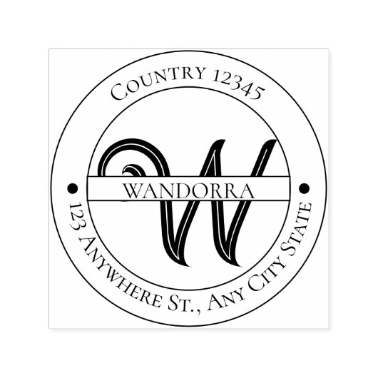 Elegant Monogram Return Address Self-inking Stamp Permastempel (Design)