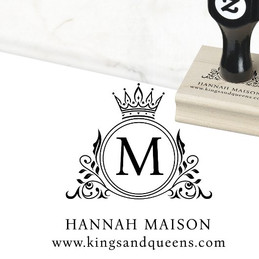 Elegant, Monogram, Royal, Crown, Logo Gummistempel