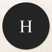 Elegant Monogram Runder Pappuntersetzer (Vorderseite)