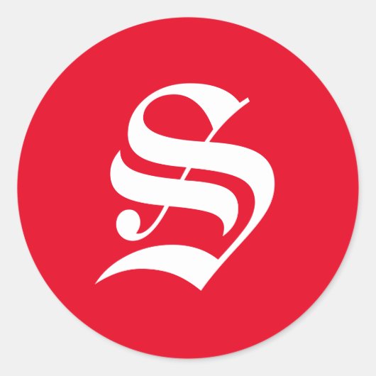 Elegant Monogram S Runder Aufkleber (Vorderseite)